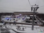 Над рекой Москвой. Слева площадка Зимнего спортивного праздника в Лужниках