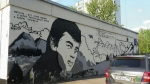 Ещё одно граффити с Сергеем Бодровым в другой стороне Москвы