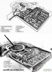 Схема орудия и подземных казематов