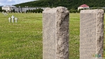 Немецкое военное кладбище на фоне Российской воинской части