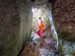Алёна на выходе из пещеры