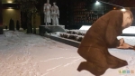 Владимир Ильич на свежевыпавшем снежочке заполняет блокнот свежесозданного тайника &quot;Шаховская. Мемориал Победы&quot;