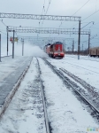 Владимирская область. г. Киржач. Железнодорожный вокзал &quot;Киржач&quot;. Чистка пути от снега. Январь 2021 год.