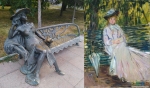 Дама с собачкой (&quot; Женщина на скамейке&quot;, Клод Моне, 1874г.)