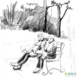 Рисунок: бабушки в парке на пути к точке)) георисунок 2021