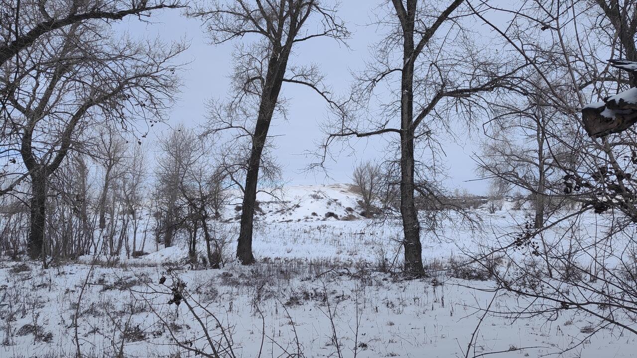 Вид на барханы от тайника