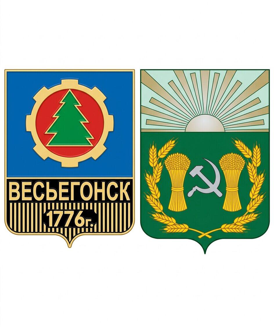 герб Весьегонска 1976 и 1919 годов