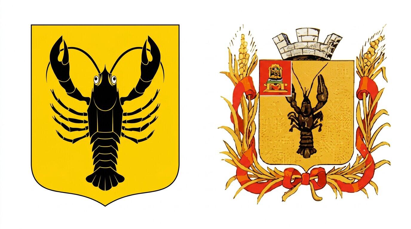 Современный герб 2001 и неутвеждённый герб 1876 года