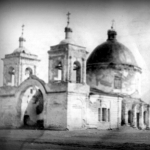 Вид до сноса парных колоколен. Фото 1960-х, автор В.Т. Гурьянов. Источник - сообщество "Природа, антропология, история Симбирского края"