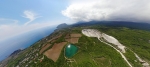 Панорама карьера, озера и окрестностей