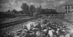 1951 год, Образцовый барак виден справа в кадре, простоял до 1970 года, ракурс из координат 7 шага если смотреть назад.
