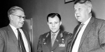 Твардовский с Ю.А. Гагариным и поэтом А.А. Сурковым. 1963 год.