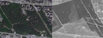 Спутниковые снимки территории лесопарка 1964 г. (справа), 2024 г. (слева)